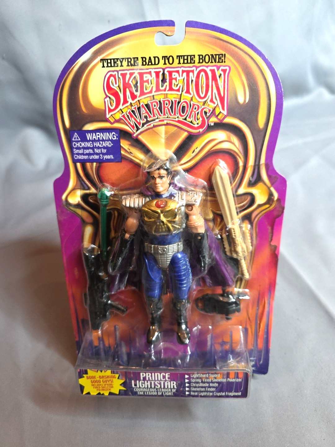 1994 Playmates Skeleton Warriors Prince Lightstar SEALED 6&Prime; Justin Steele MOC