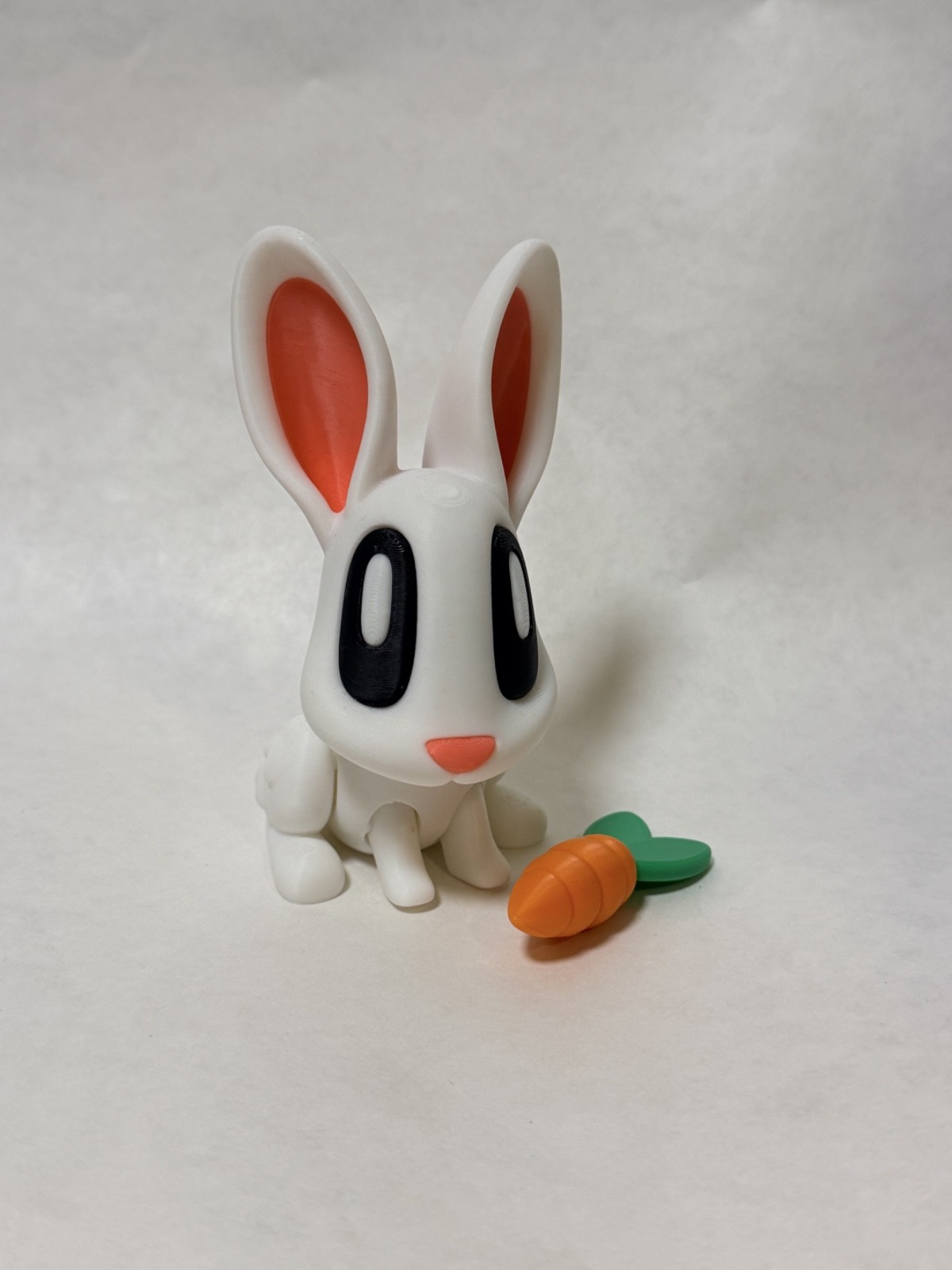 3D Printed Bunny Figure 4.5&Prime; Tall Moveable Arms Legs Rabbit Toy Gift Decor White
