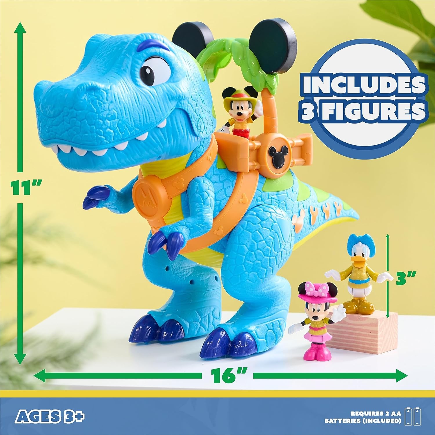 Disney Junior Mickey Mouse Funhouse Roarin&rsquo; Safari Dino, 4-piece Figures and…