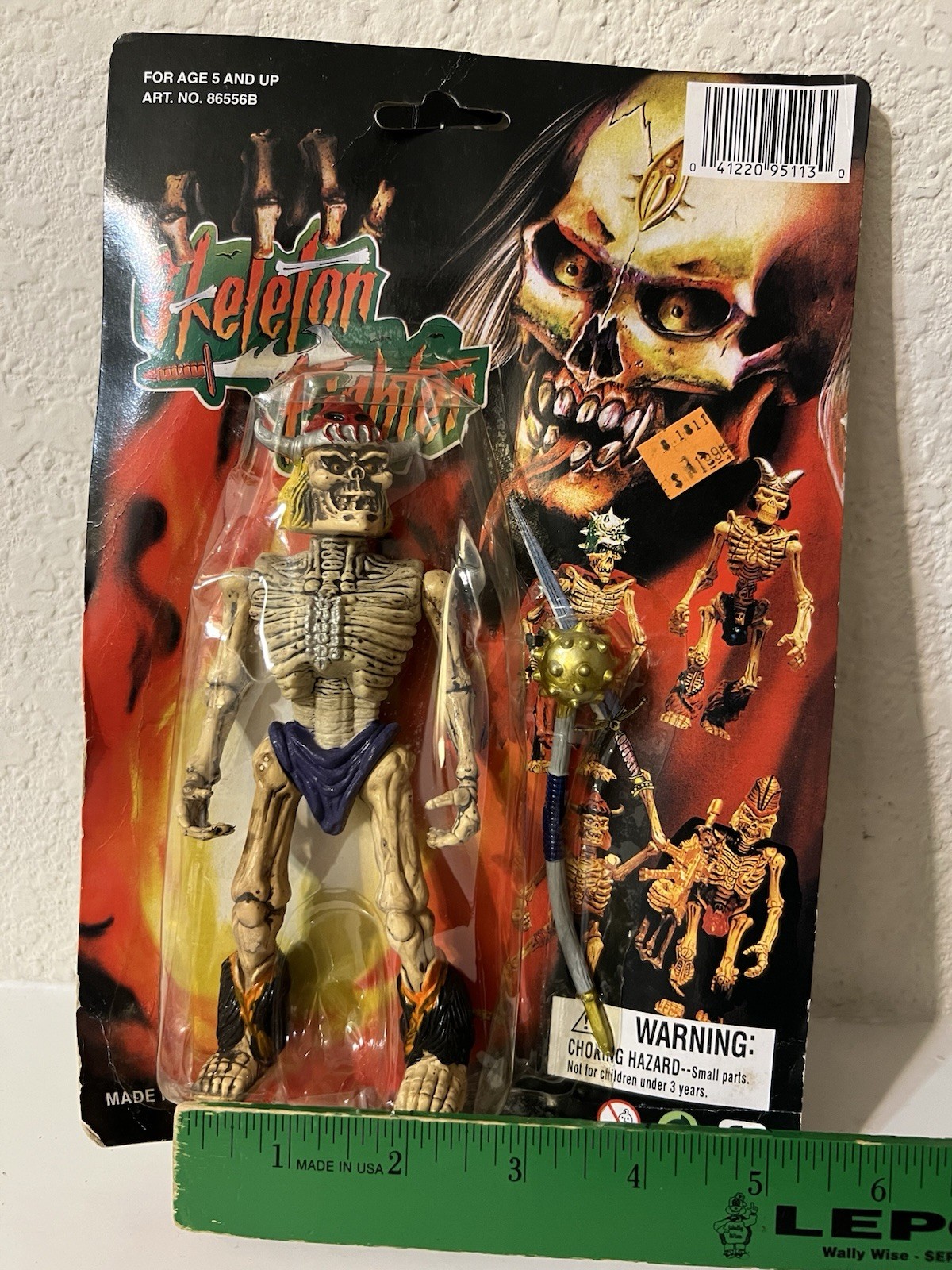 VTG Rare Skeleton Fighter – Skeleton Warriors KO 6” Action Figure w/ Weapons New