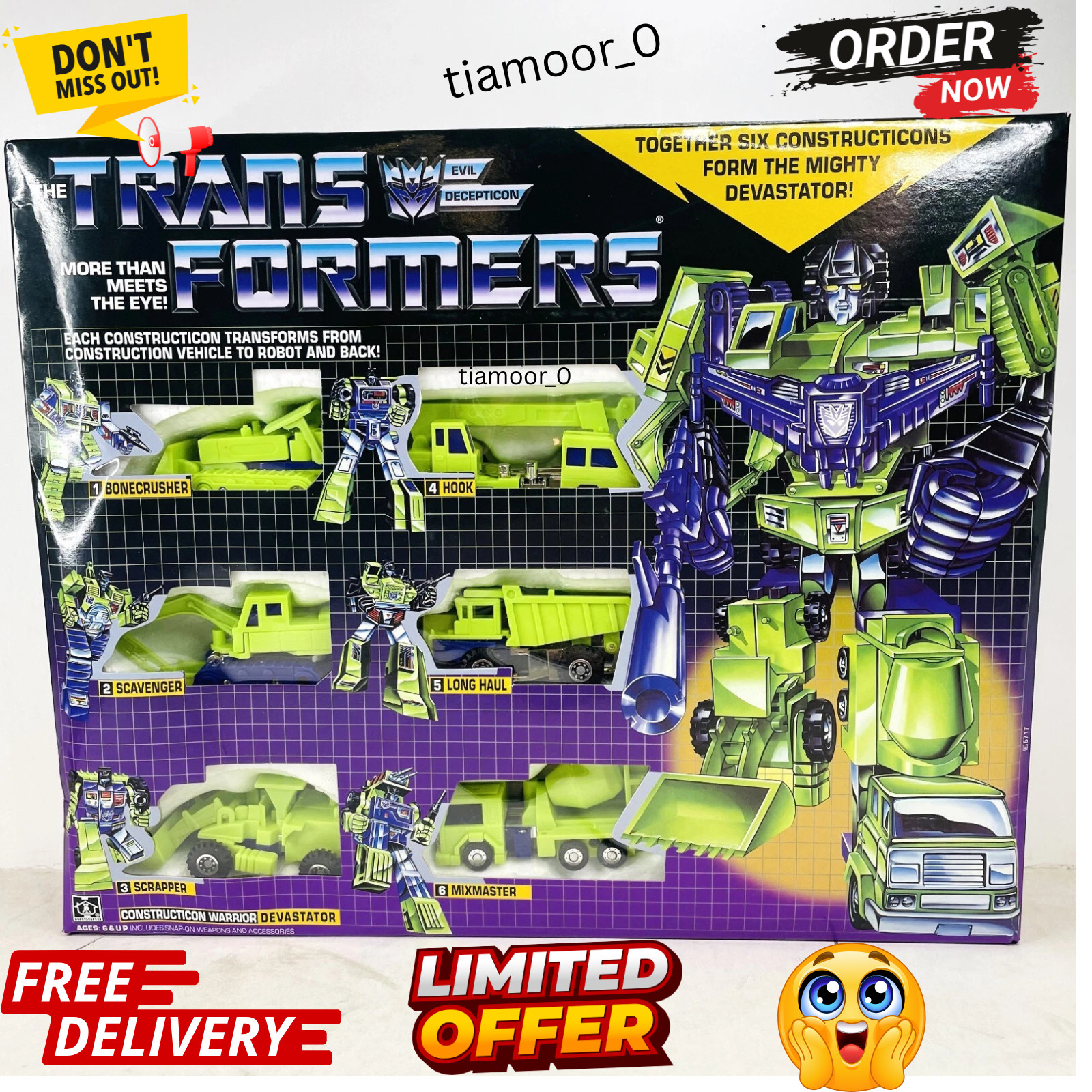 Transformers G1 Constructicon Devastator Transforming Toy Figures Re-Issue Ver.