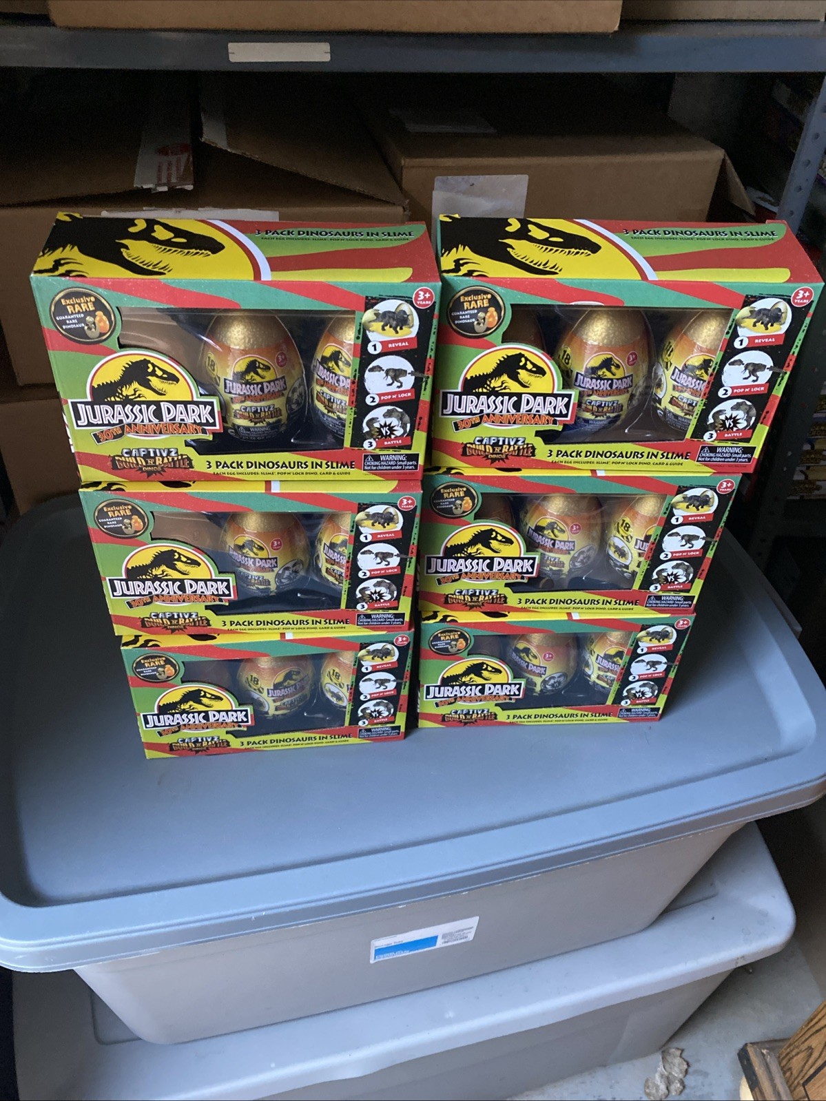 6 Jurassic Park 30th Anniversary Captivz Build N&rsquo; Battle Egg 3-Pack New Lot Of 6