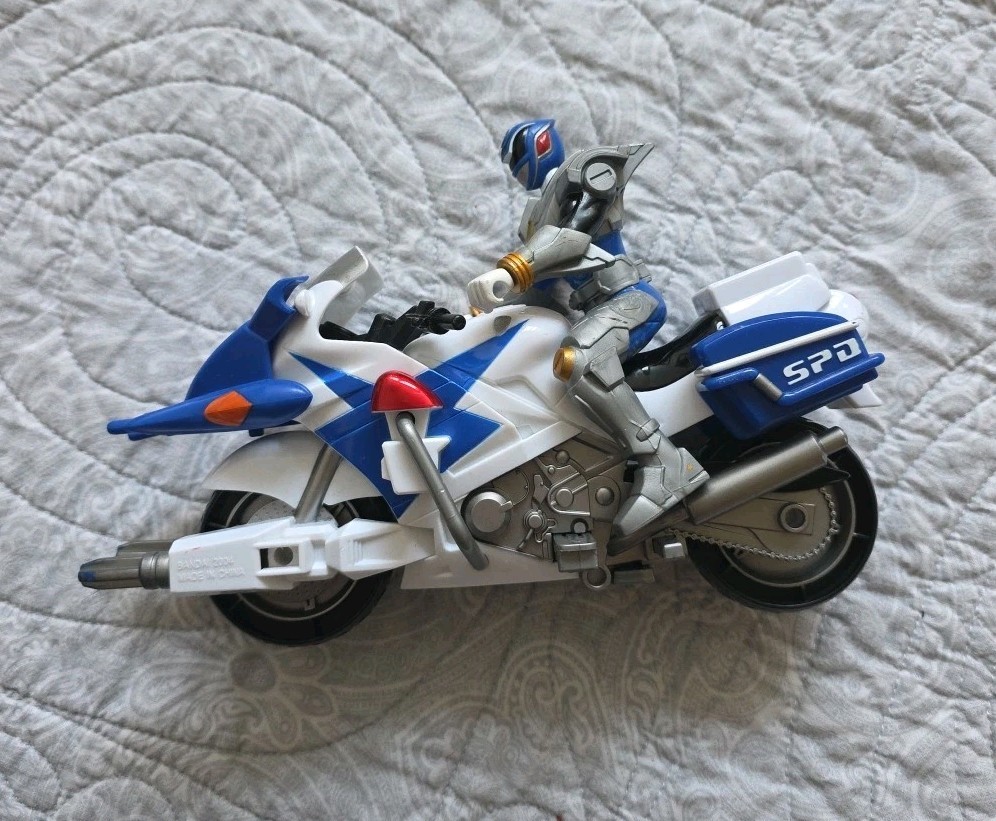 Power Rangers S.P.D. Blue Uni-Force Cycle With Blue Ranger SPD Loose