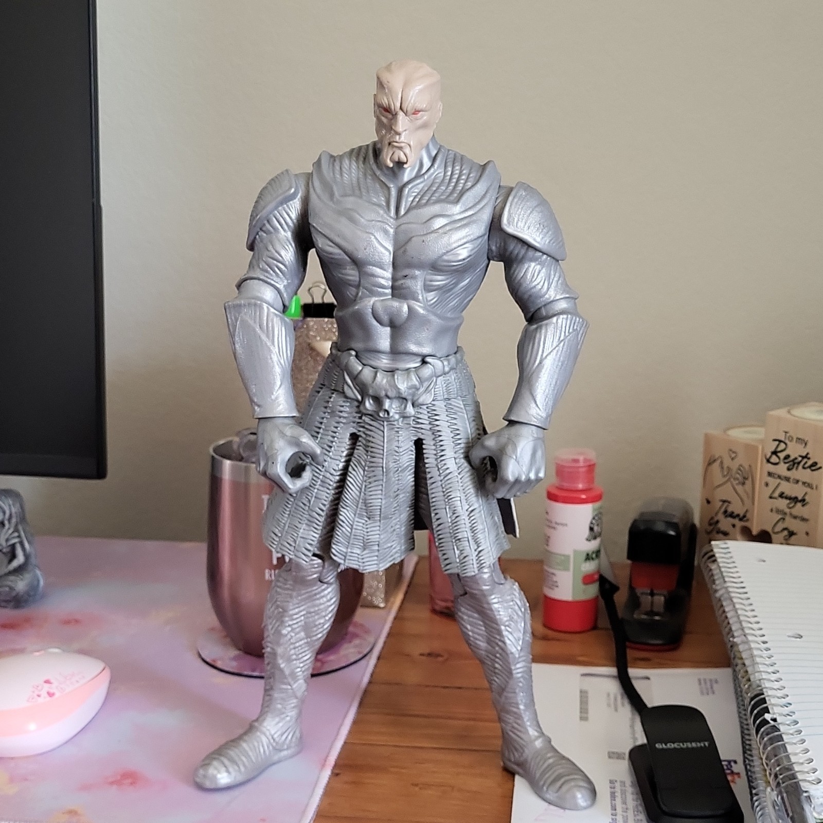 Silver Armored Action Figure Plastic With Skirt No Head Collectible Toy