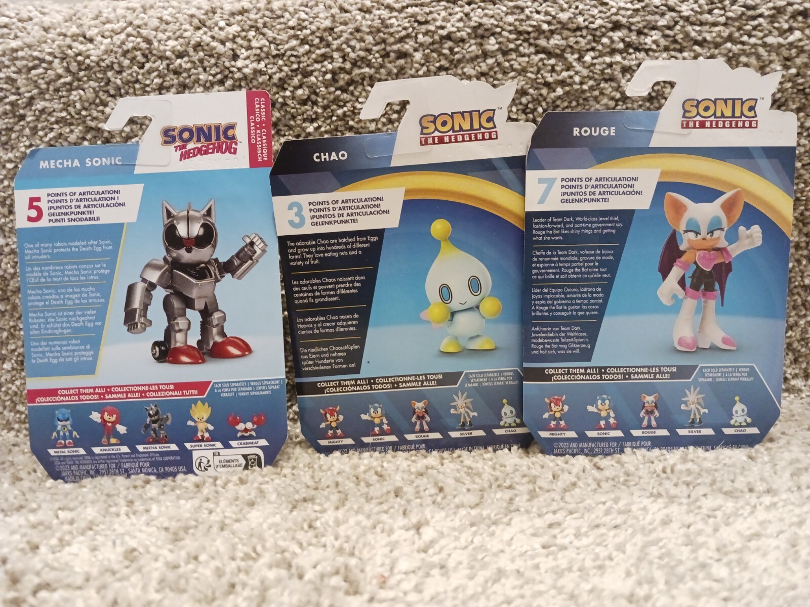 Sonic the Hedgehog Chao, Mecha Sonic, Rouge Jakks 2.5&Prime; Action Figure Lot of 3