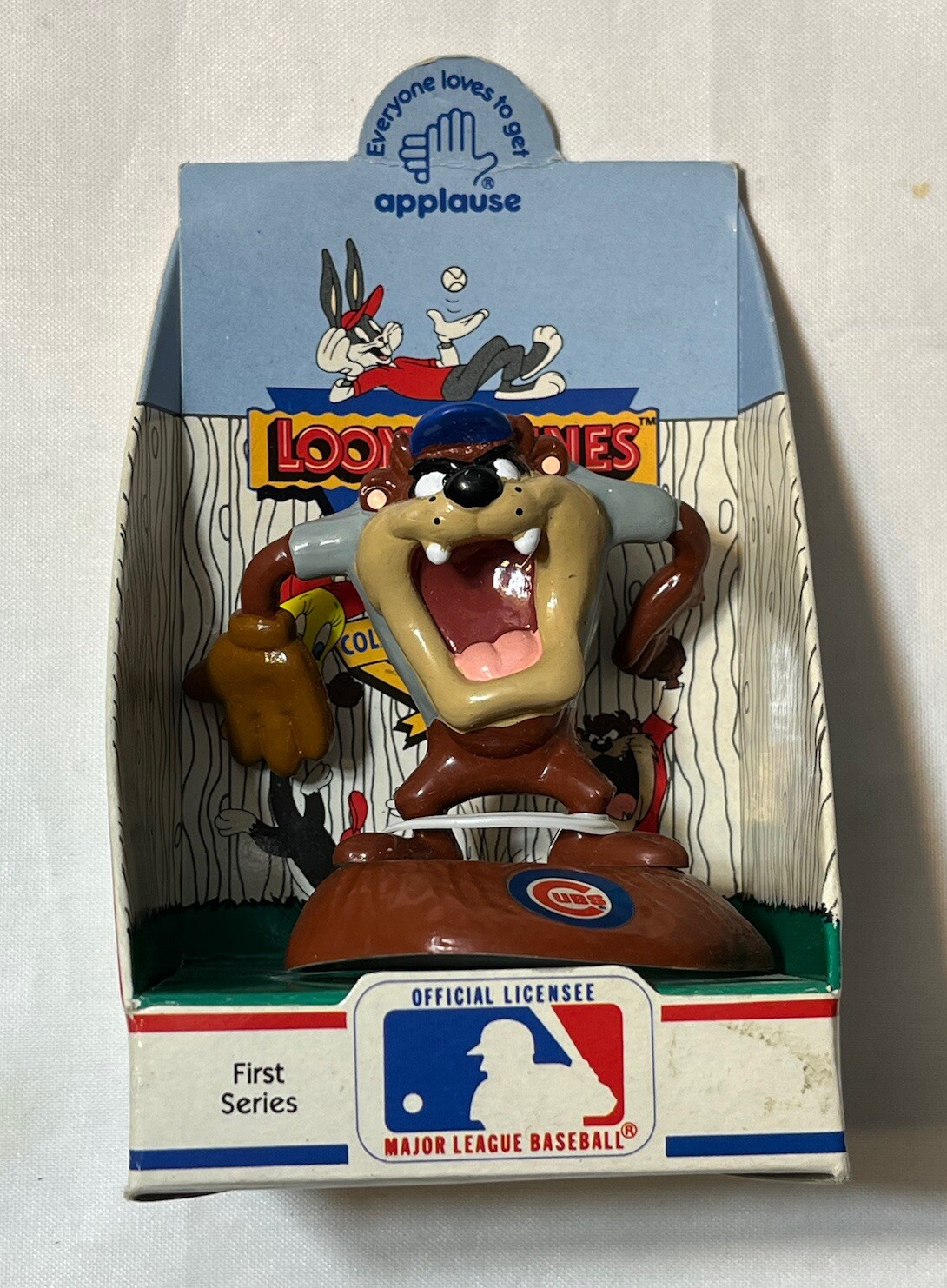 Vtge 1990 MLB Chicago Cubs Taz PVC Figure Baseball Mascot Applause Looney Tune