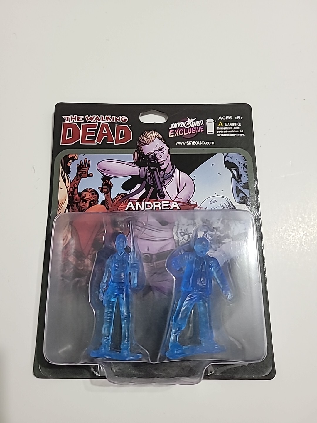 Skybound Megabox EXCLUSIVE Walking Dead Andrea Blue Transparent Figures NIB A4