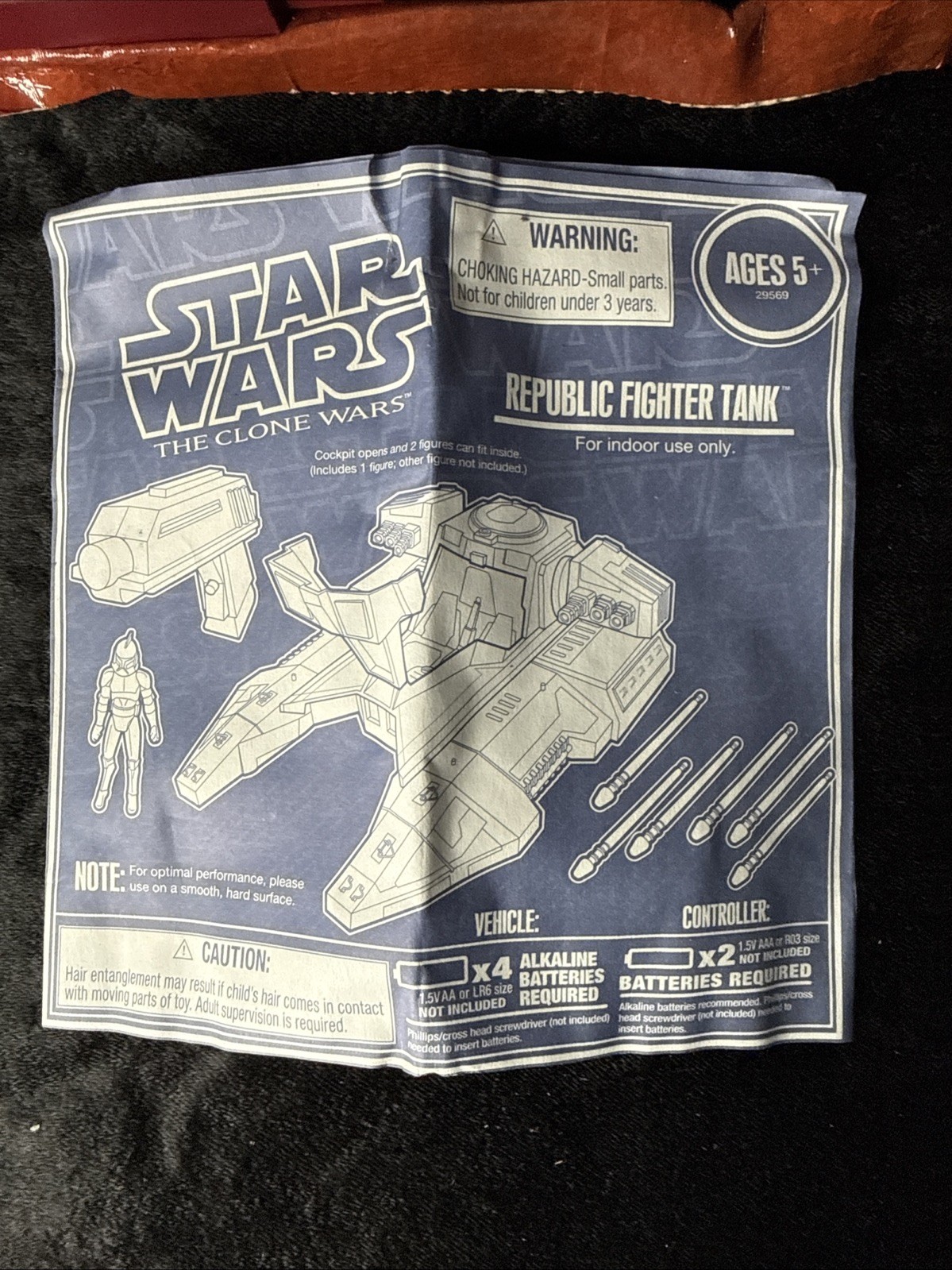 2011 Star Wars THE CLONE WARS RC Republic Fighter Tank – Attached To Cardboard