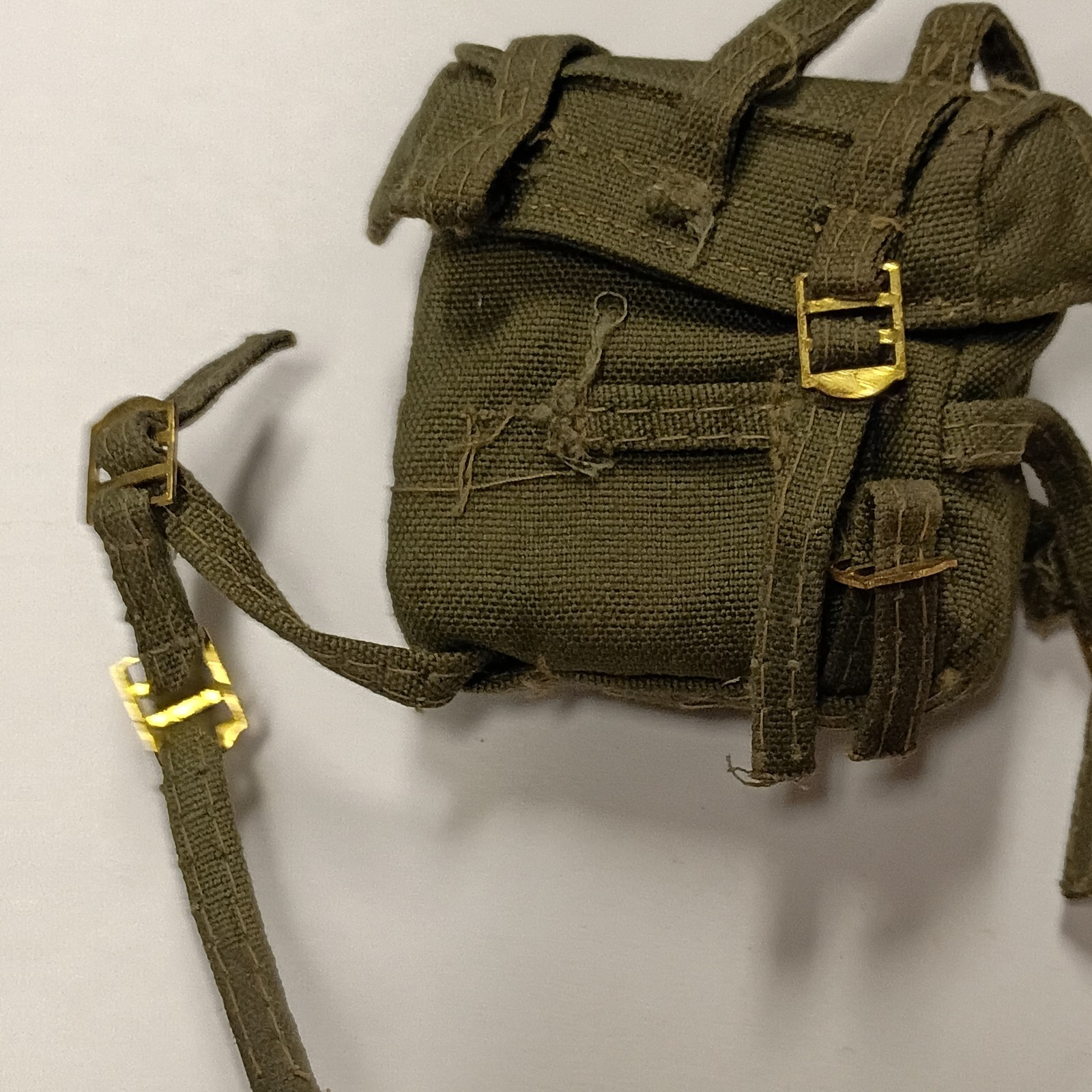 Vintage GI Joe 1964 Green Ruck Sack With Straps And Buckles One Strap Not Intact