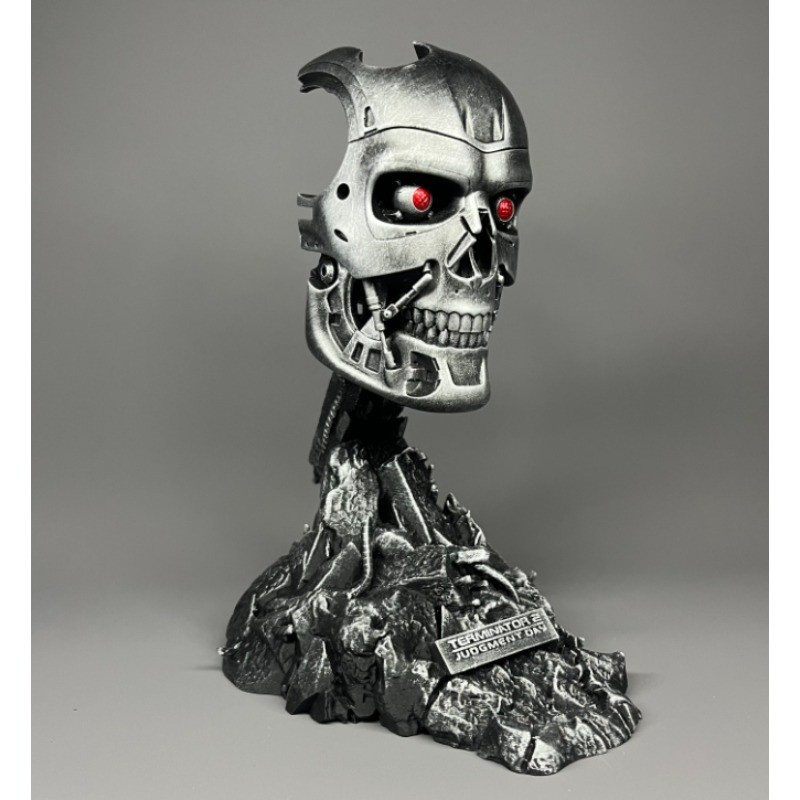 7 Inch Handmade Custom ‌Terminator Silvery T-800 Skull Head No Box