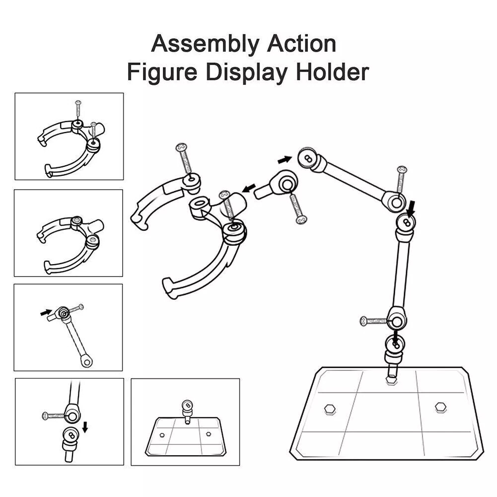 10Pc HG144 Adjustable Action Figure Display Holder Base Doll Model Support Stand