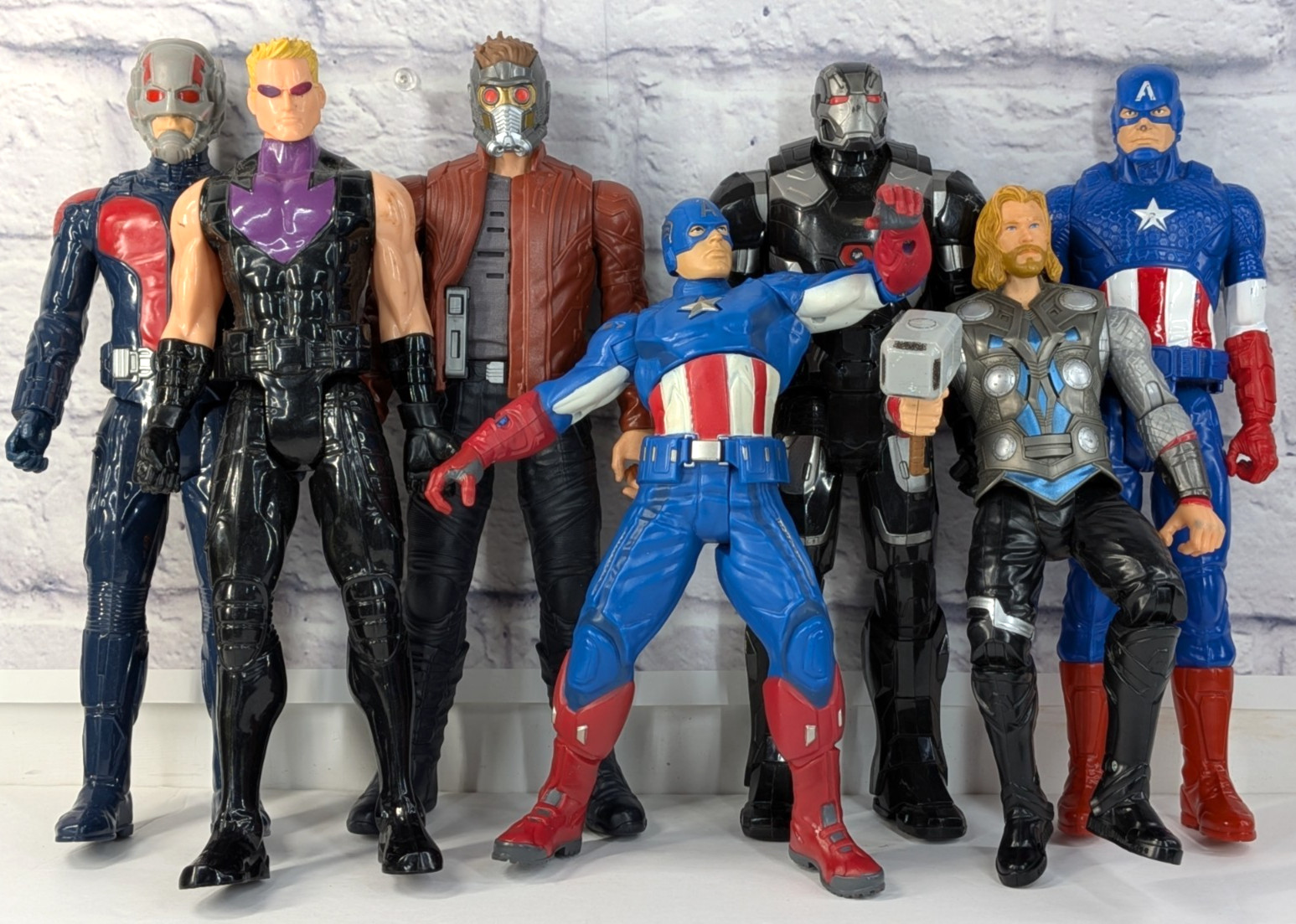 LOT 7🚨Marvel 12&Prime;Action Figures Avengers Hasbro WarMachine HawkEye Thor StarLord