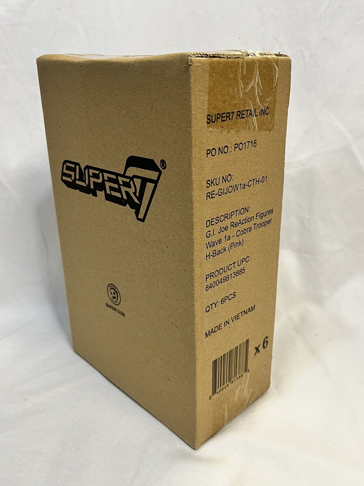 Sealed Retail Box of 6 Super7 ReAction GI Joe Cobra Trooper H-Back, Pink Skin!!!