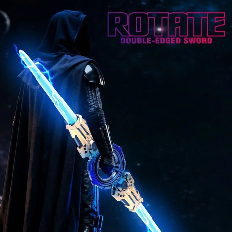 dual Lightsaber Glowing Laser Rotating Sword Rotate Sword Multi-Color Flash LED