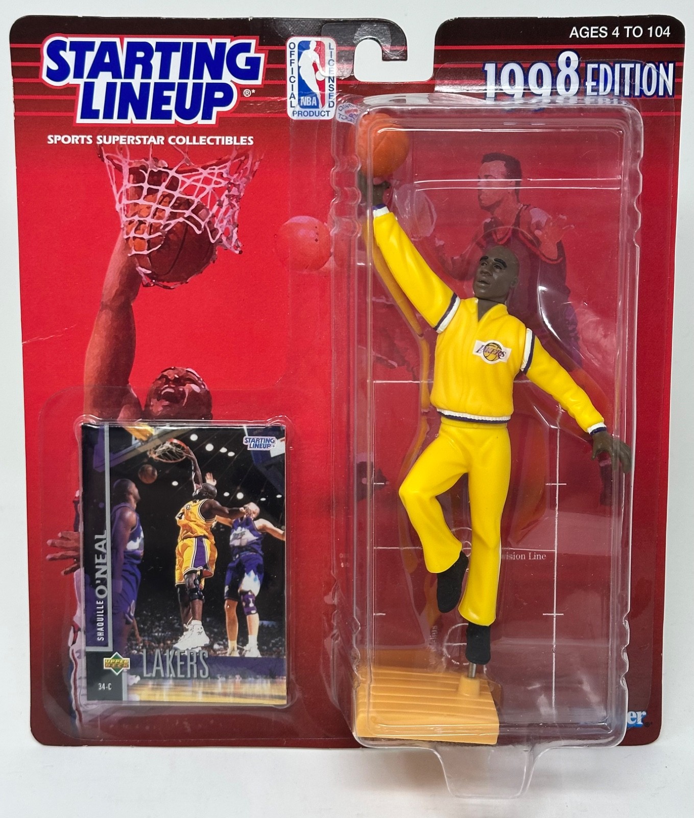 1998 KENNER STARTING LINEUP NBA BASKETBALL SHAQUILLE ONEAL LAKERS MOC