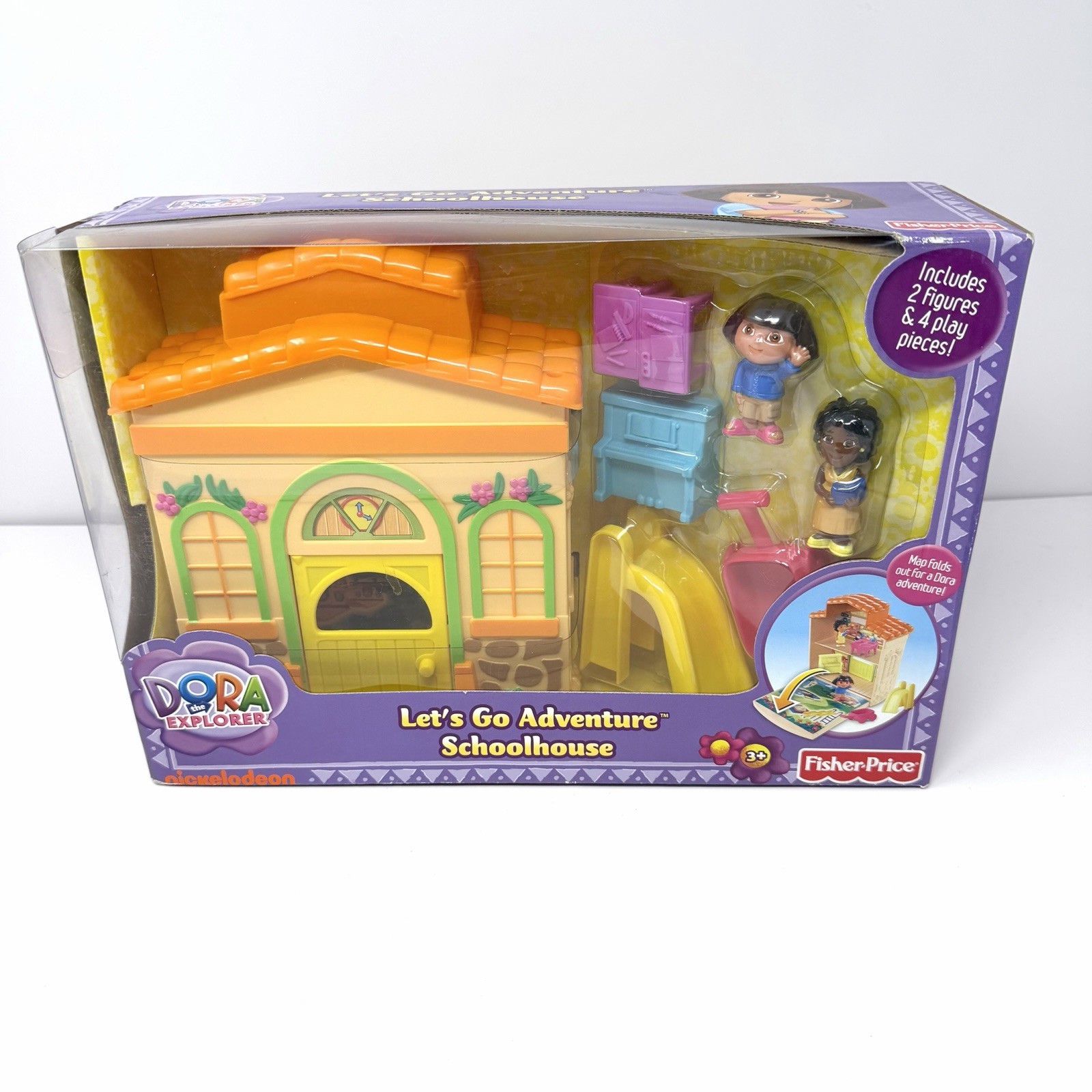 Dora the Explorer Let&rsquo;s Go Adventure Schoolhouse Playset W/ 2 Figures NEW Sealed