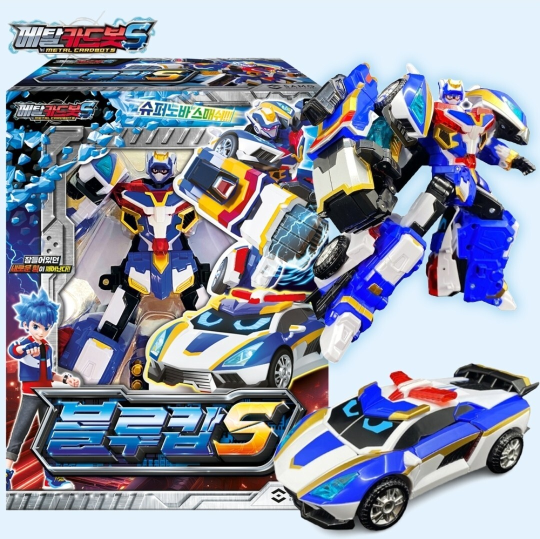 Metal Cardbot S 2024 Season2 BLUE COP S Transformer Robot Police Car Figure Toy