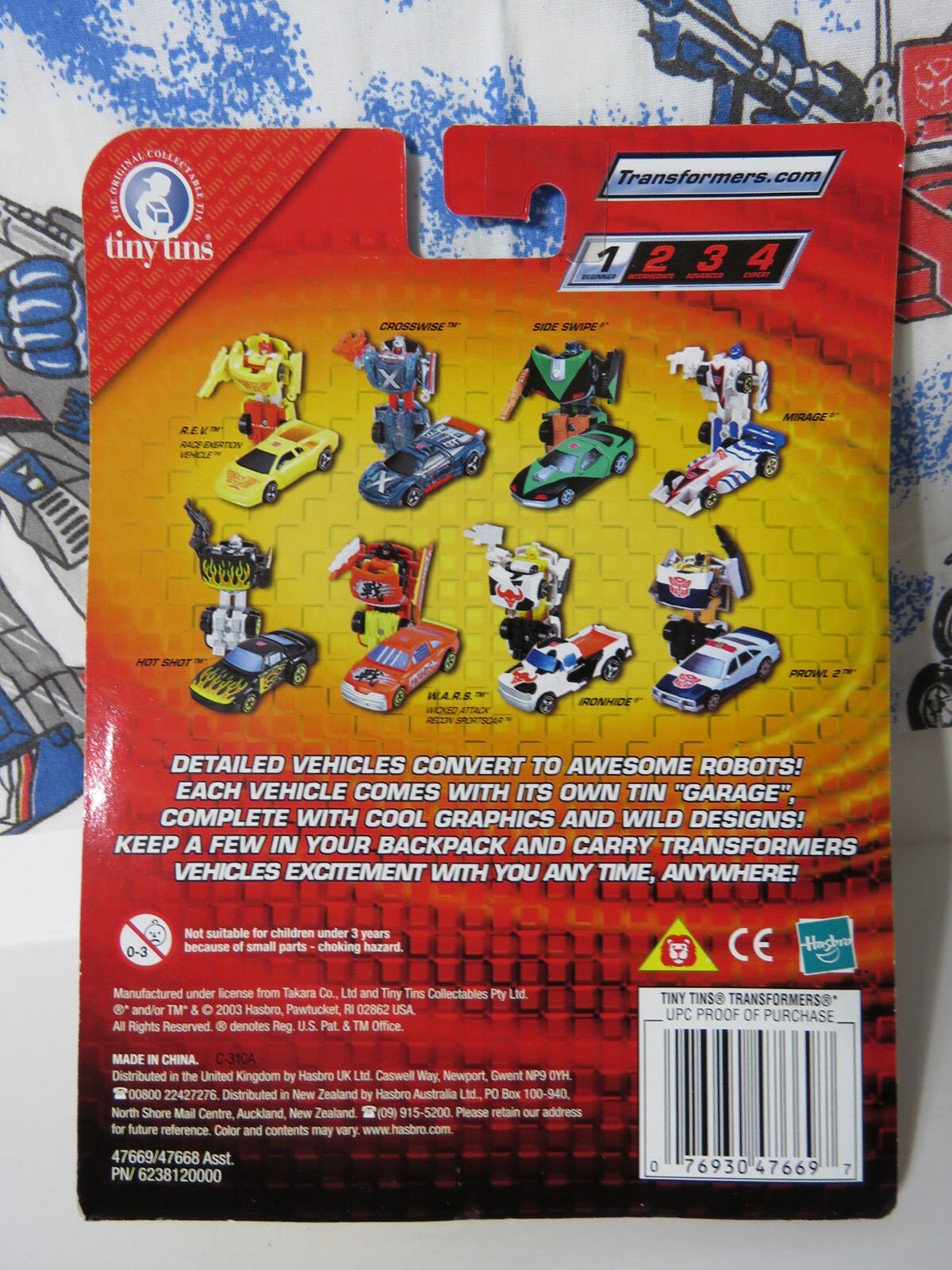 R.E.V. Tiny Tins 2003 Transformers RID Spy Changers New MISP MOC