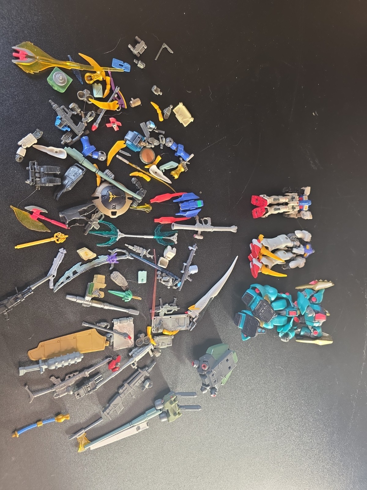 Large Lot Of Vintage Bandai Gundam Accessories Weapons Parts And Incomplete Figs