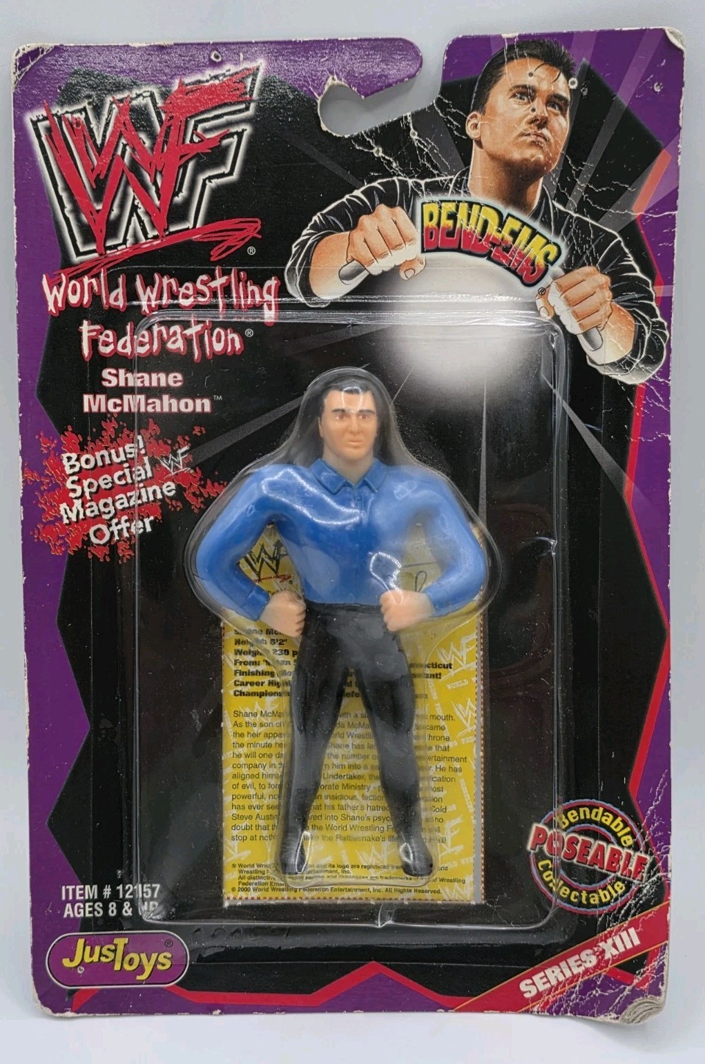 ​WWF Shane McMahon Bend-Ems Series XI 1999 Justoys Vintage Figure