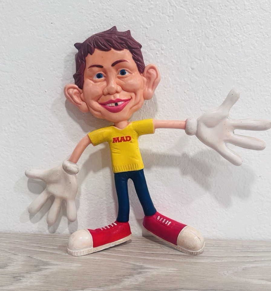 MAD Magazine Alfred E. Newman Rubber Bendable Figure USA 1988 Vintage