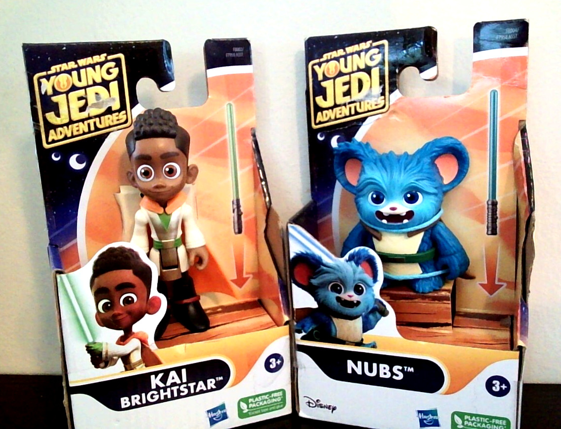 Star Wars Young Jedi Adventures Nubs &Kai Brightstar Action Figures Lightsaber