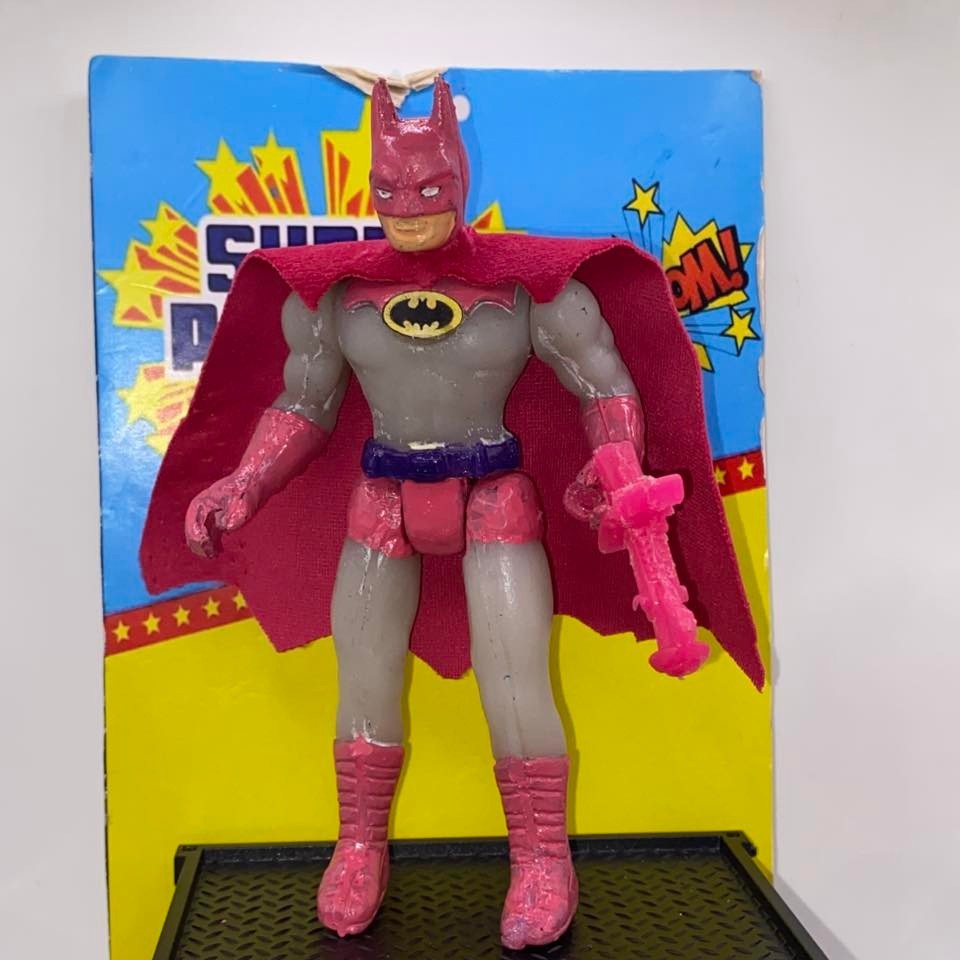 RARE PINK BATMAN Art Toy Custom Mexican Designer MOTU Guerreros Multiverso
