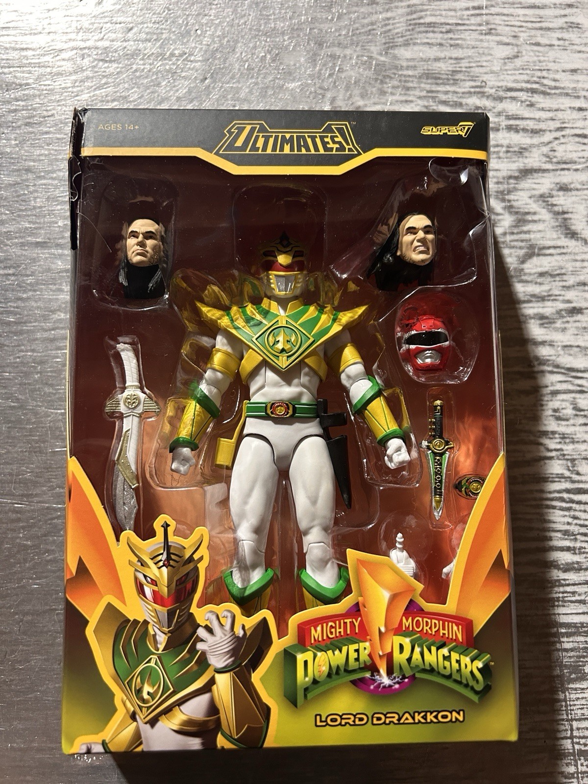 Super7 ULTIMATES! Mighty Morphin Power Rangers Lord Drakkon 7&Prime; Figure Box Damage