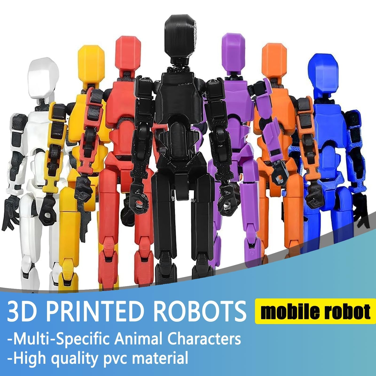 13&Prime; Action Figure Set, Multi-Joint Dummy Robot Model for Collector Desktop Decor
