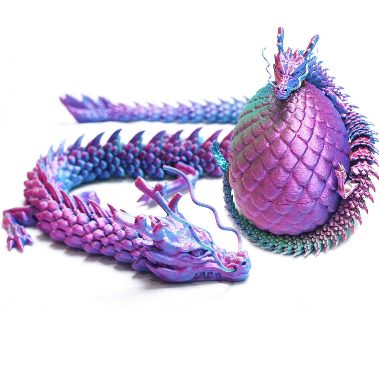 3PCS 3D Printed Dragon Egg Set Model,Articulated Animals figure,Toys Home Decor