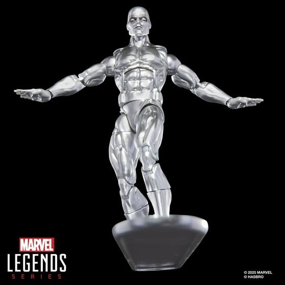 Silver Surfer Action Figure 6 Inch Comic Style Collectible Toy w Accessories
