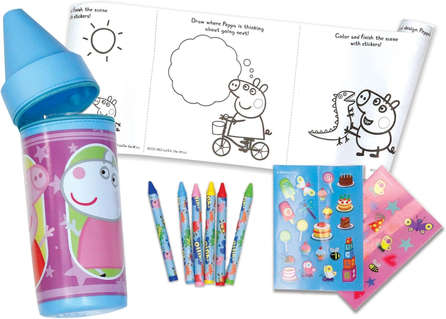 : Color & Sticker Activity – Zipper Case Holds 10&prime; Coloring Paper, 2 Sticker She