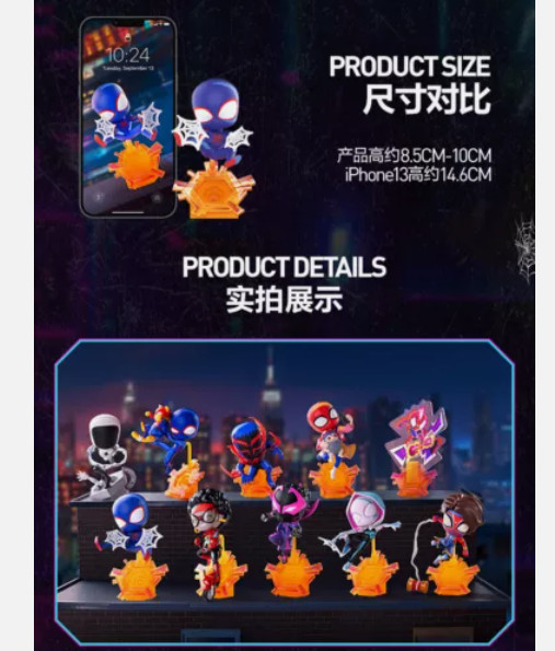 Authentic The Spider-Verse Series Confirmed Blind Box Figure Art Toy Hot Gift