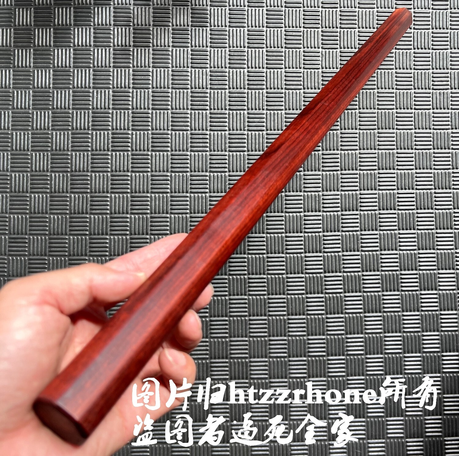 Solid 24&Prime; Chinese Roeswood Stick Bar Octagon Kung Fu Safety Training Hand Toy
