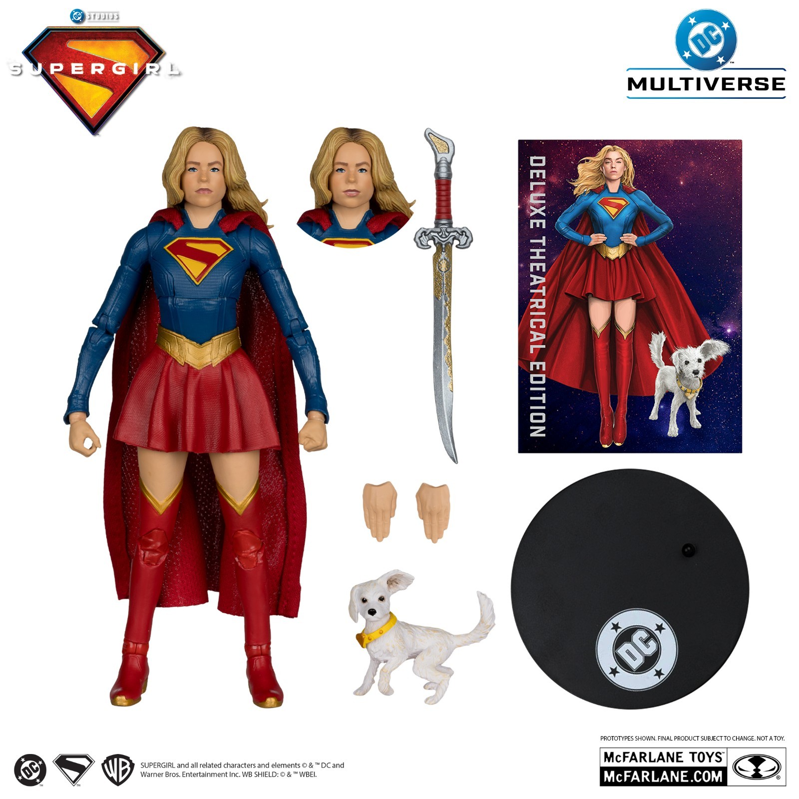 Mcfarlane DC Multiverse Supergirl and Puppy Krypto (Supergirl Movie) Deluxe Edtn