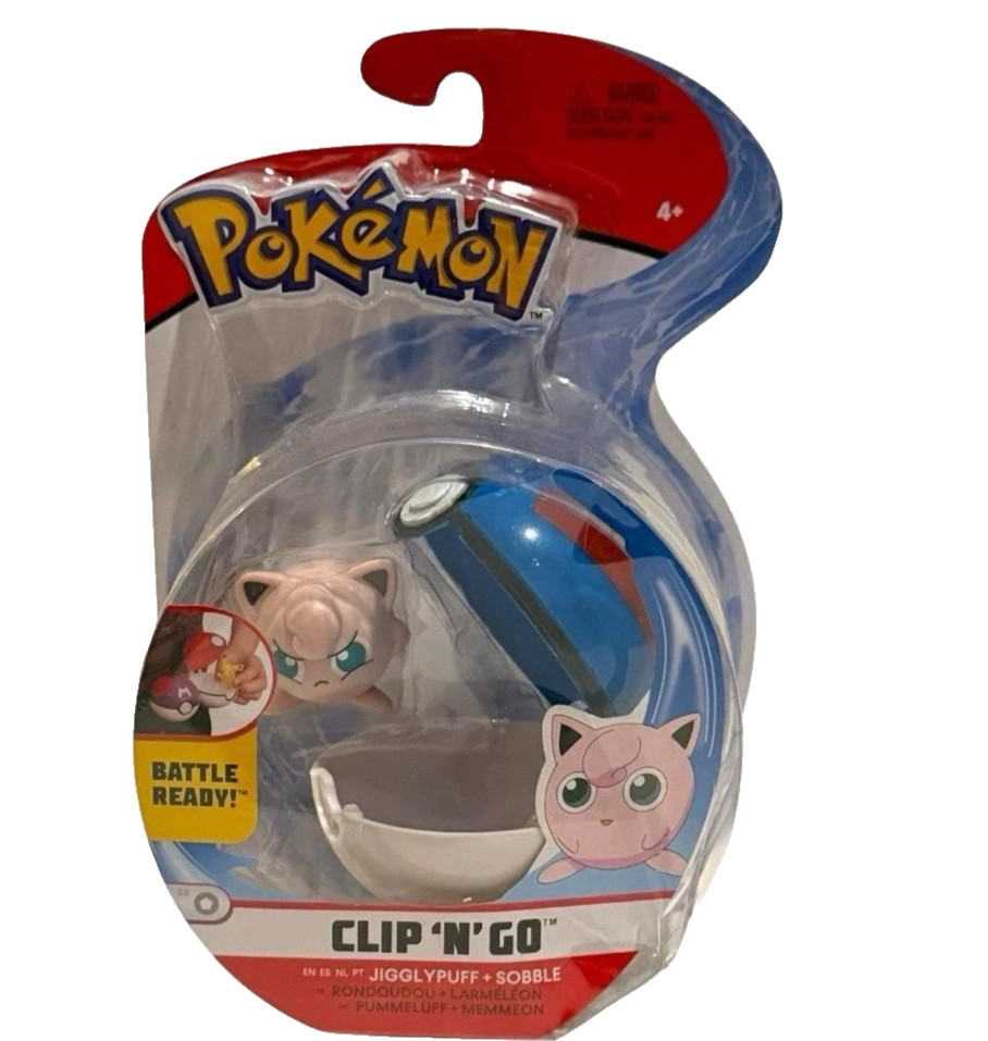 POKEMON Clip N Go Mad Look Jigglypuff Battle Ready Figure & Poke Ball