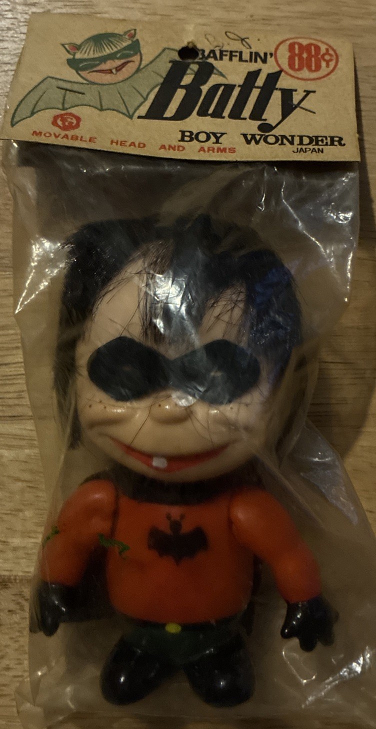 Vintage Boy Wonder Bafflin Batty 1960s Robin Knockoff New old stock Batman