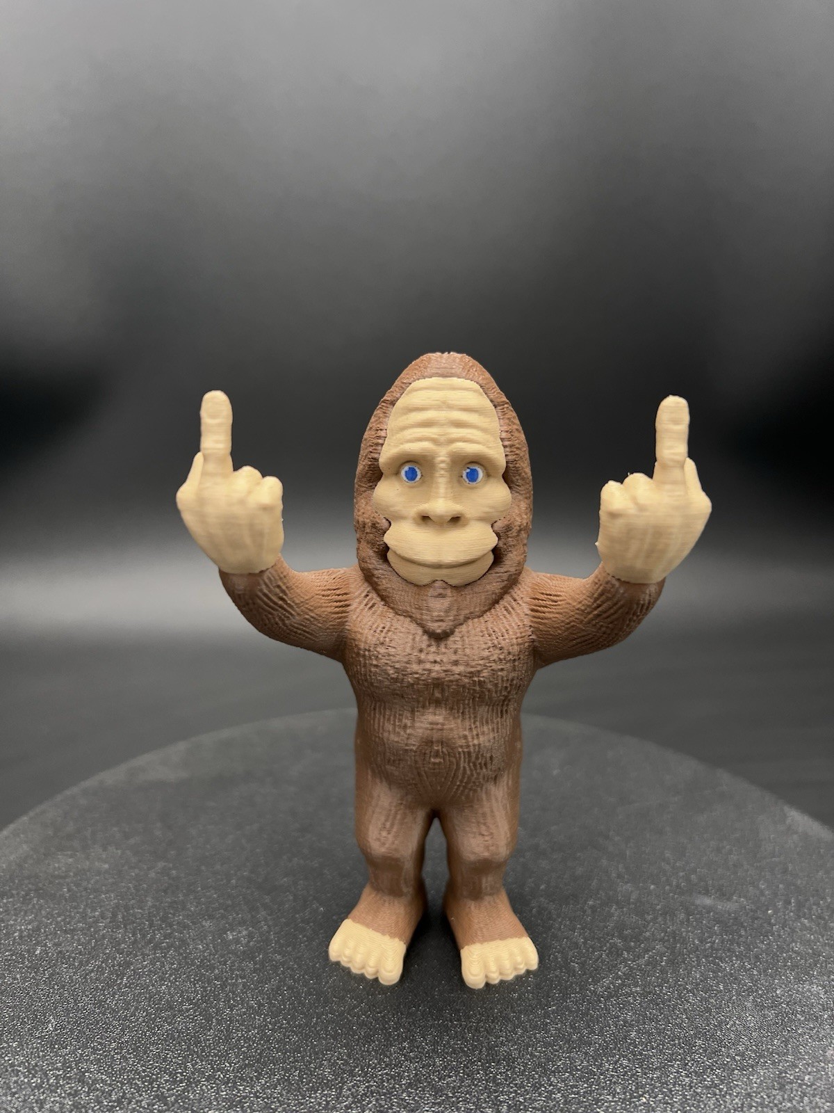 Bigfoot Figurine Flipping The Birdie! 3D Printed! 5” Tall!