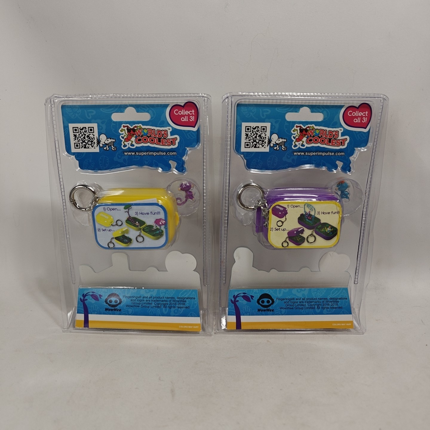 Worlds Coolest Fingerlings Keychain Play Set 2 Pack Bundle Play Ground Sets
