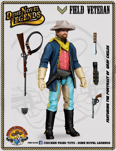 Dime Novel Legends 1:18 scale (4&Prime;) old west action figure Cavalry Field Veteran