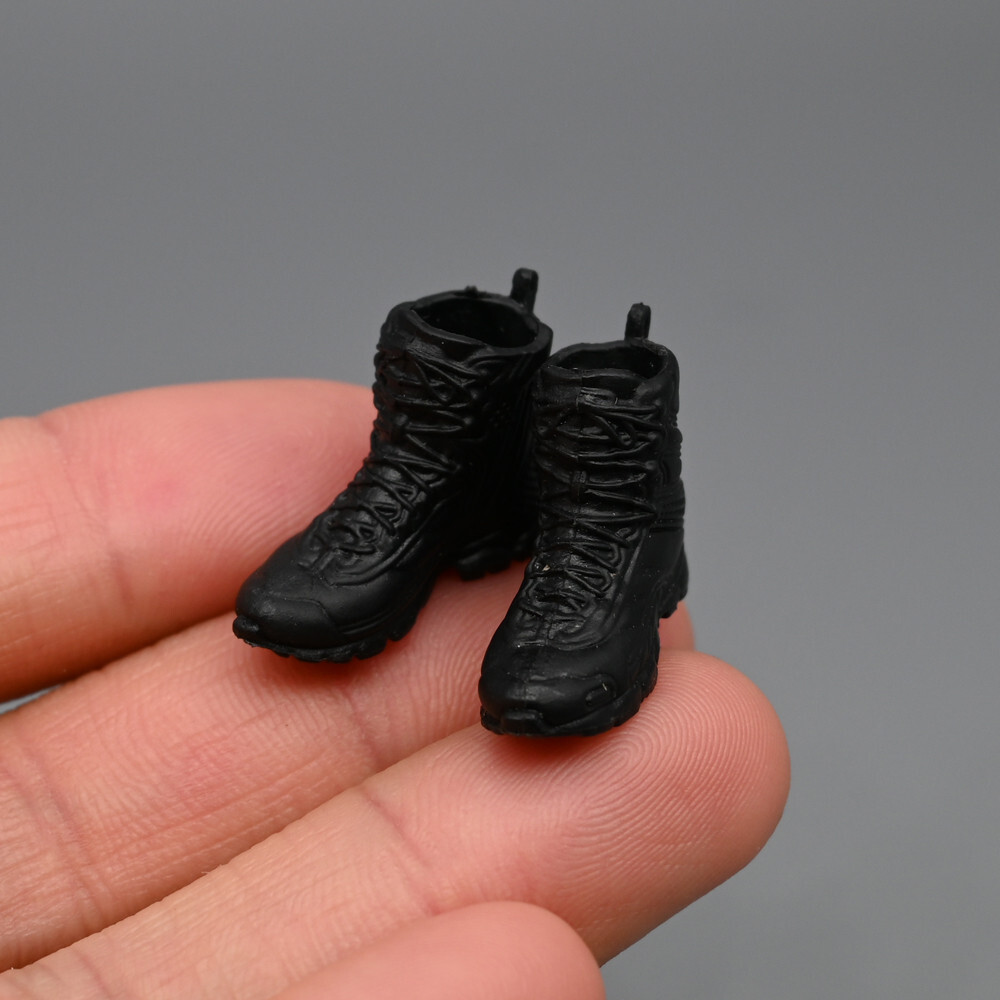 1/12 Black Casual Solid Boots Shoes Model Fit 6 » Female Action Figue Body Toy