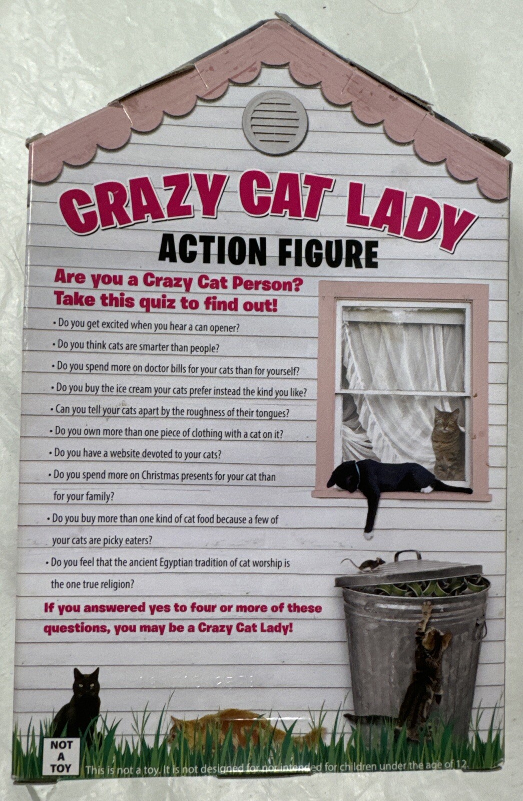 Crazy Cat Lady Action Figure Set With 6 Cats Archie McPhee NEW