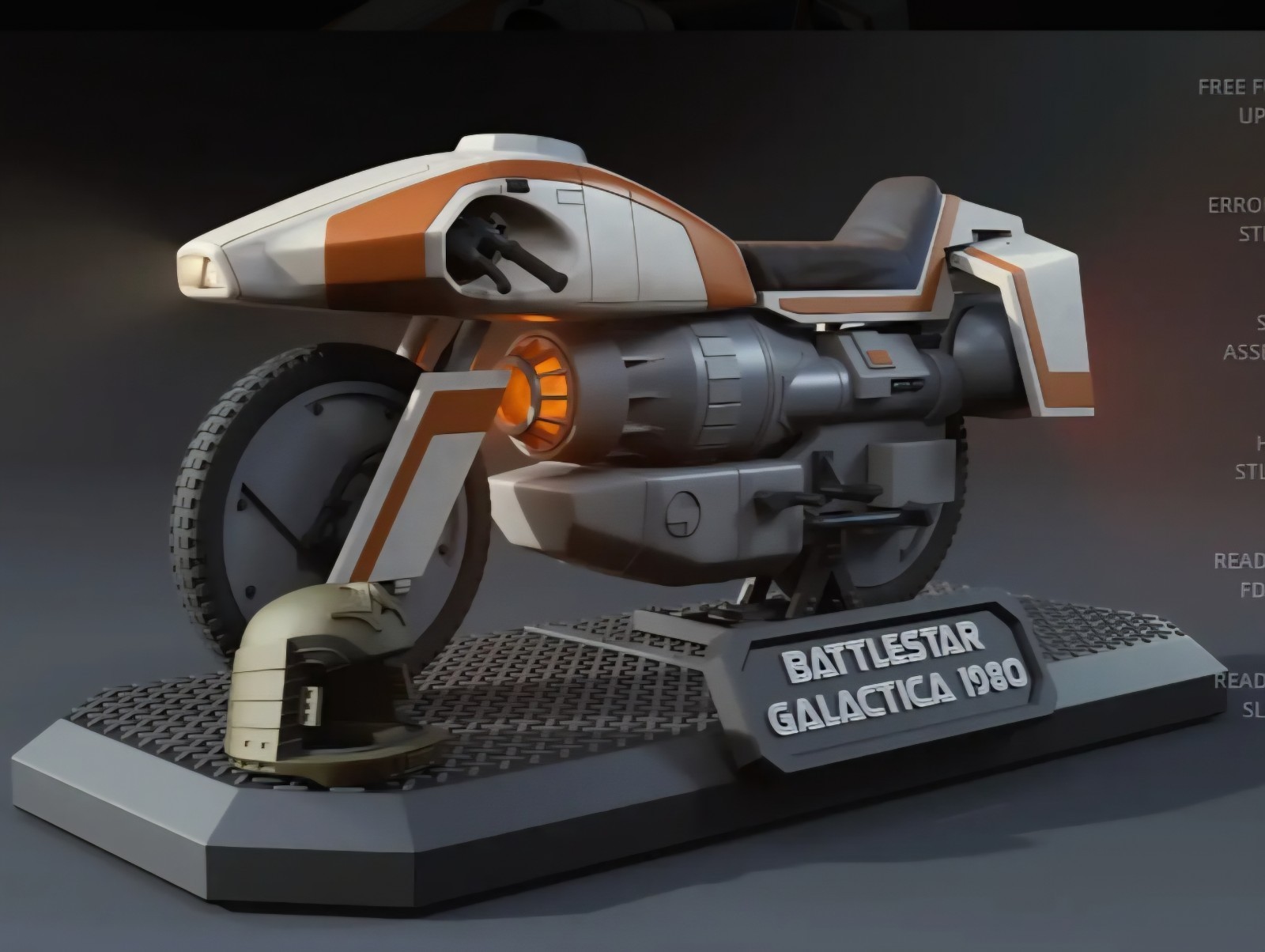 BATTLESTAR GALACTICA Colonial Flying Motorcyle 13&Prime; 1/8 Custom 3d Model Kit
