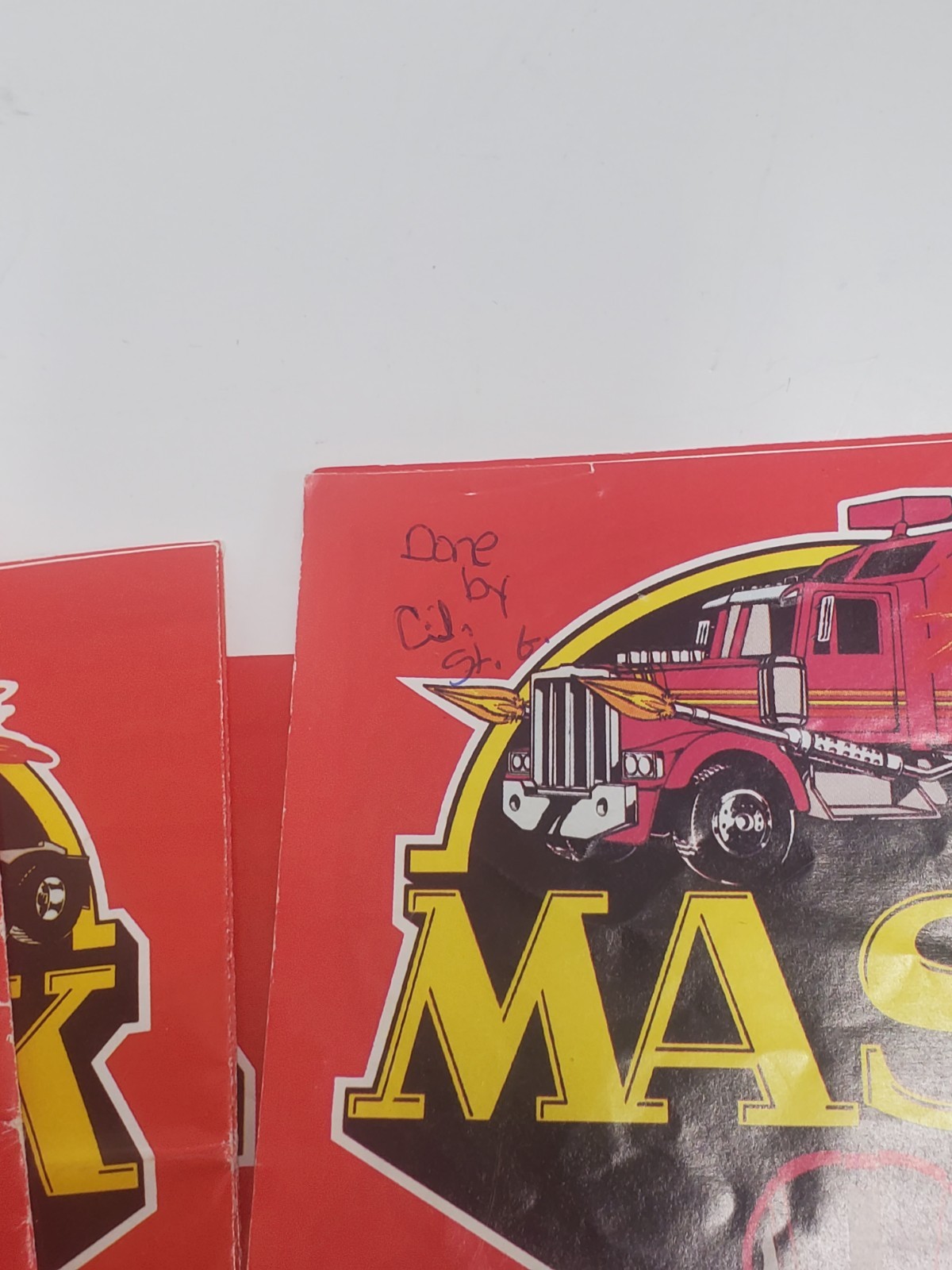 M.A.S.K. 1980s Kenner Mask Insert Poster Calendar Comic Book Lot Vintage Red