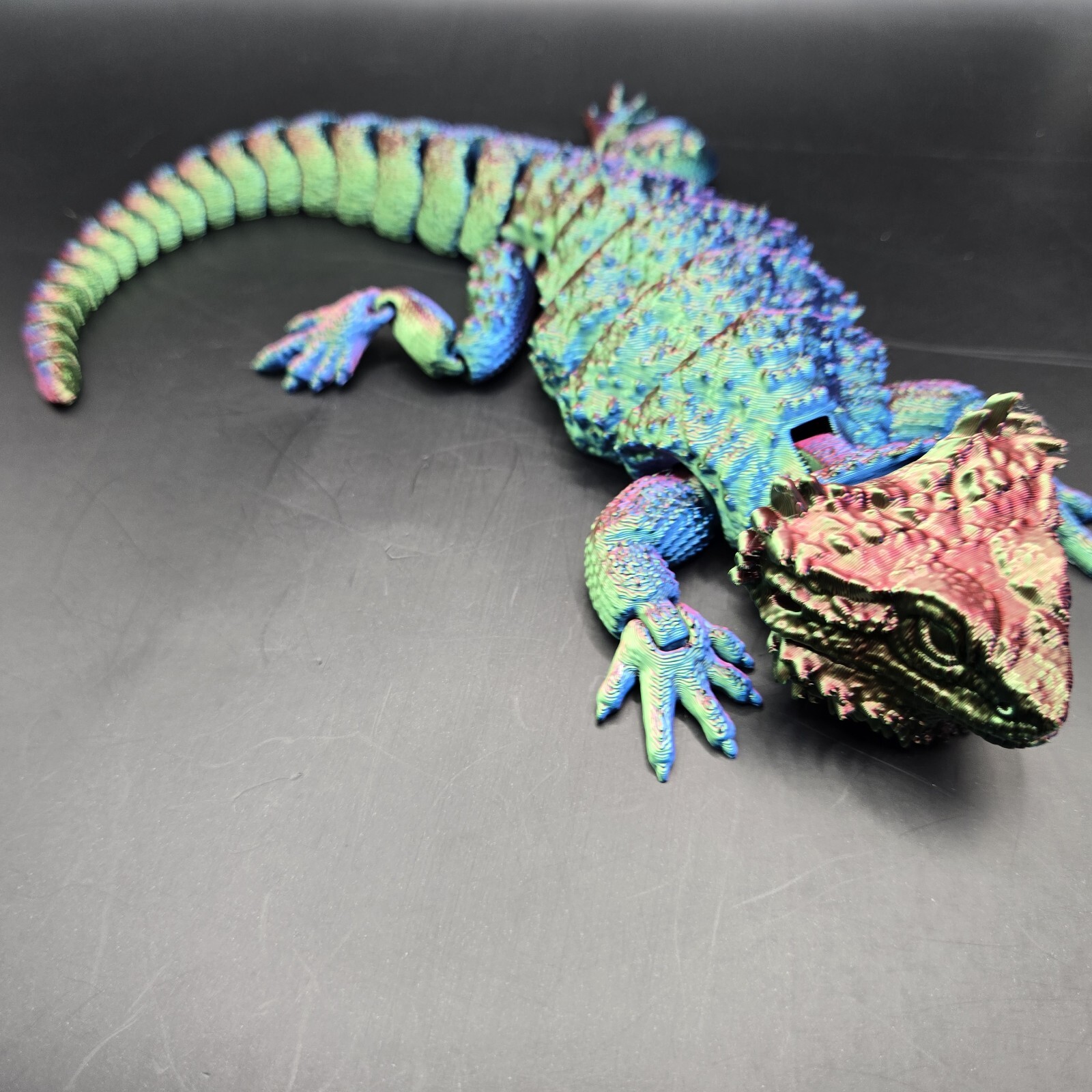 Bearded Dragon Lizard Articulated Figure 3D Printed Collectable Multi Color