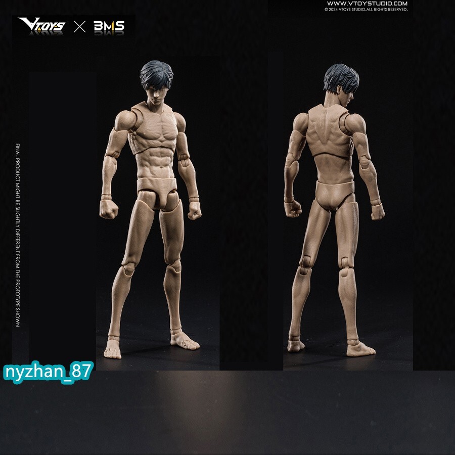 VTOYS X BMS 1:12 Male Flexible Doll 6&Prime; Suntan Skin Doll Action Figure Body &Head