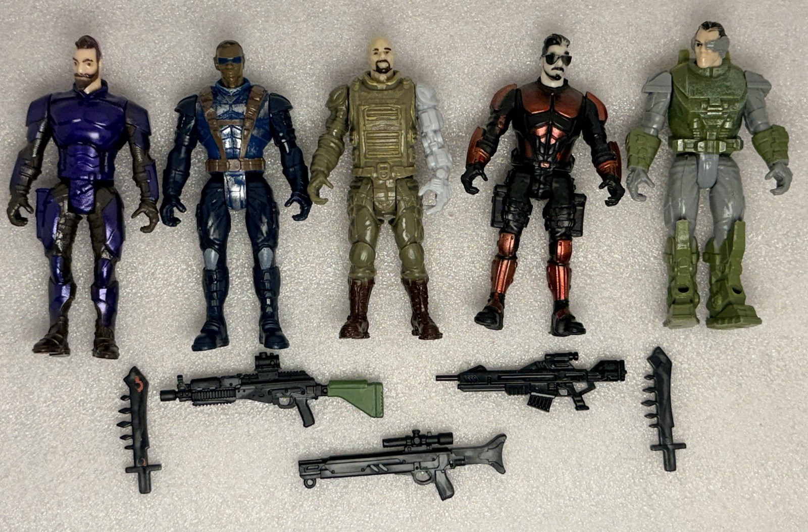 Lot Of 5 Final Faction Alpha Team Covert Ops Torn Action Figures 4&Prime; Greenbrier