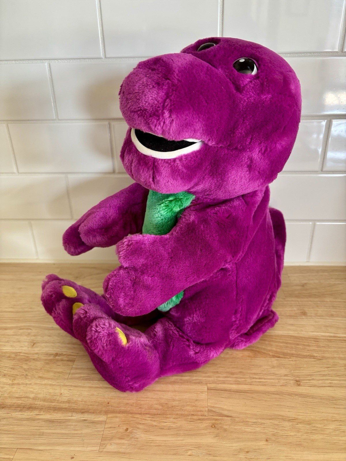1997 Vtg ActiMates Barney 14” Microsoft Talking Singing Interactive Tested Works