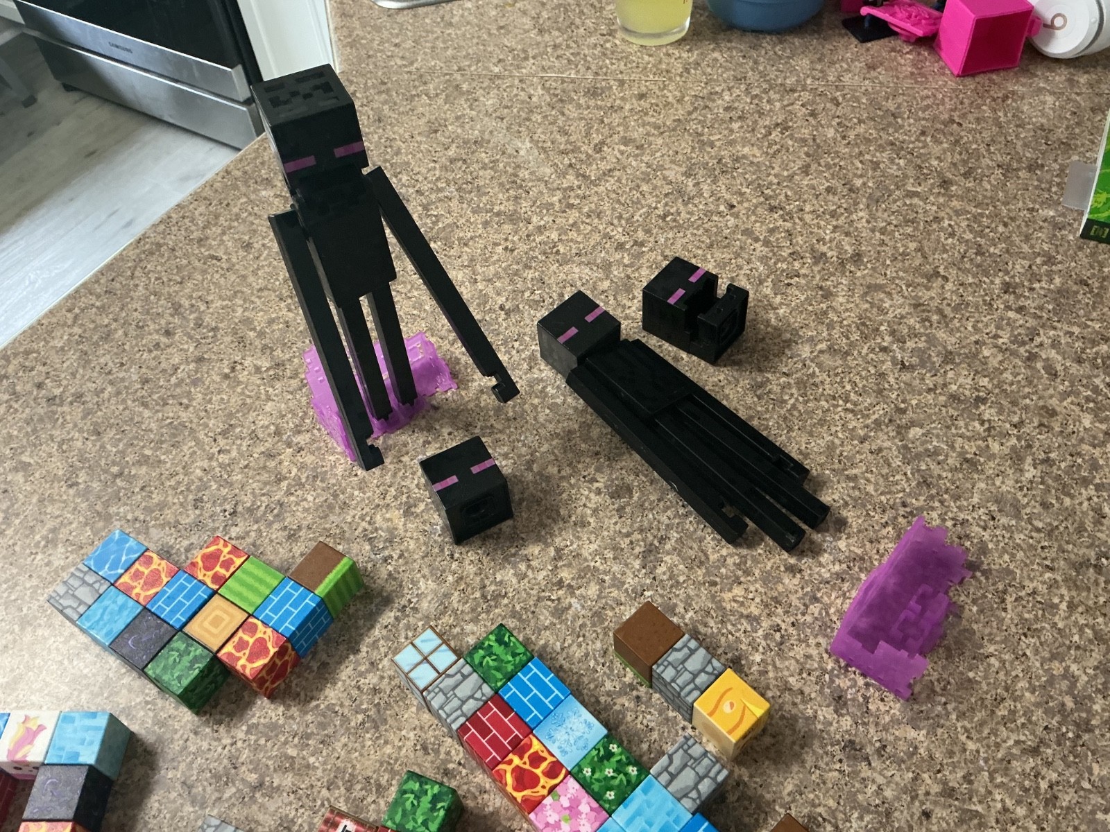 Minecraft Figures and Magnetic Blocks HUGE Lot