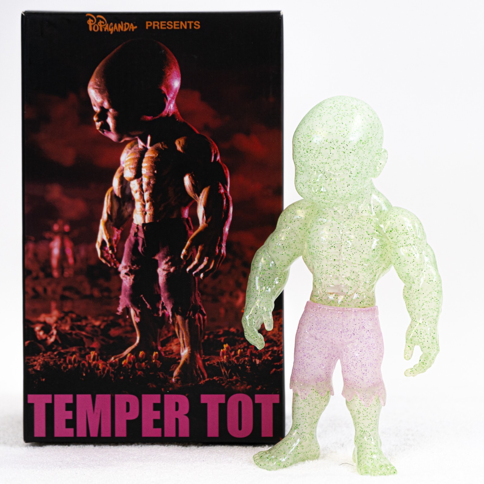Ron English Temper Tot *Signed* NOS Exclusive Glitter 8&Prime; Designer Figure w/ Box